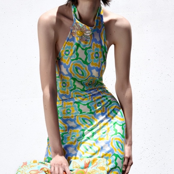 Zara Printed Midi Dress - Picture 2 of 3